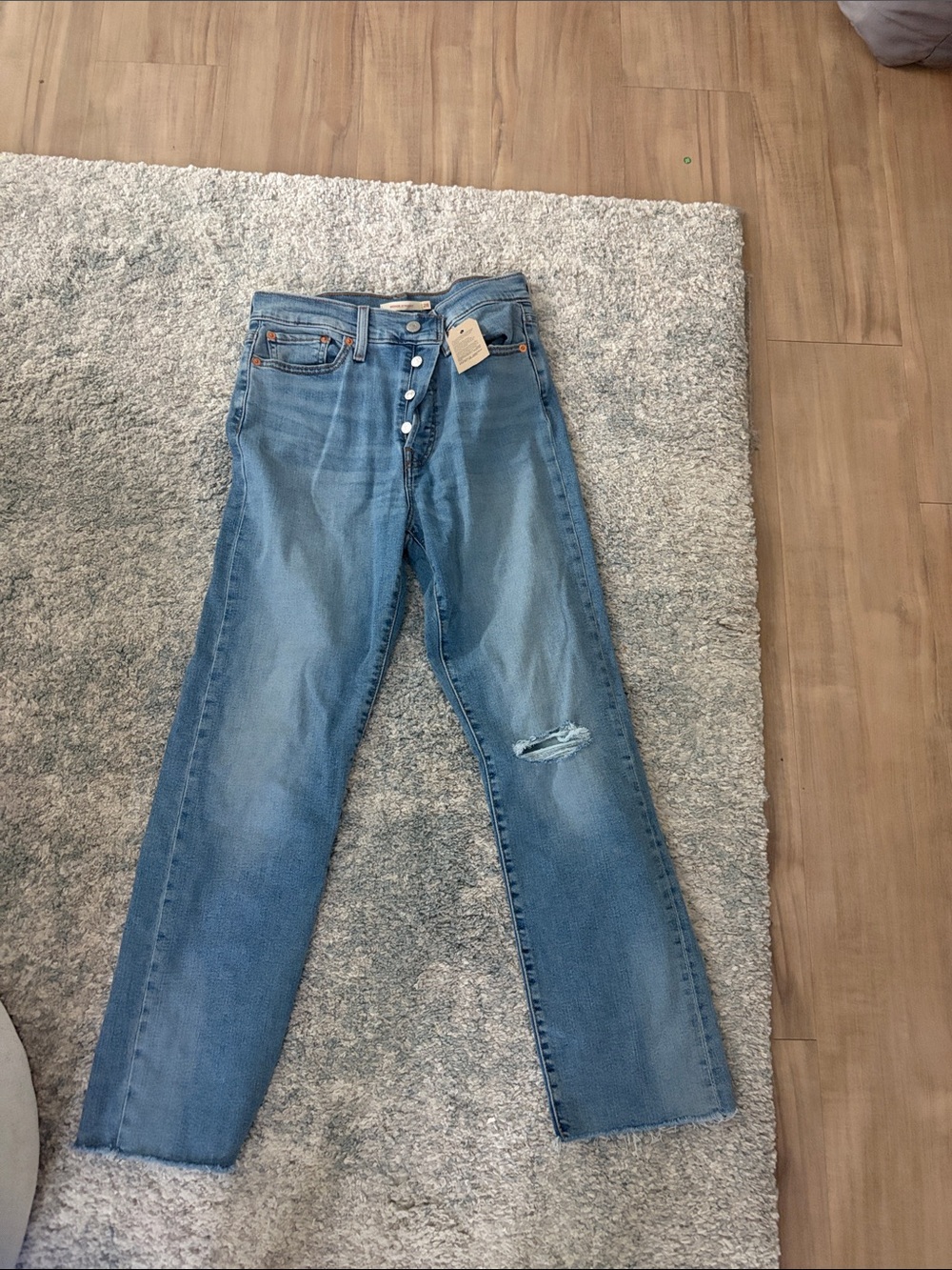 Levi's Light Blue Straight Leg Button-Fly Jeans